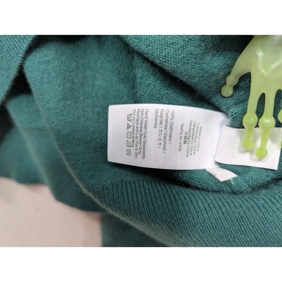 J. Crew 100% Cashmere Polo Shirt Mens Long Sleeve Green Casual Sweater Size L - Picture 13 of 15